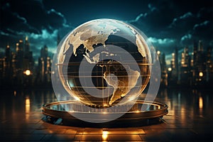 The world globe encapsulates the futures tech savvy, information rich cyberworld