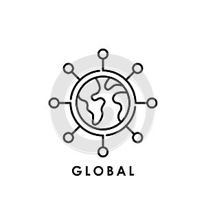 World Globe. Globe icon. Globe vector. World globe vector icon modern and simple flat symbol for website, mobile, logo, app, UI