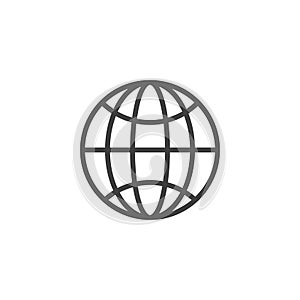 World globe grid line icon