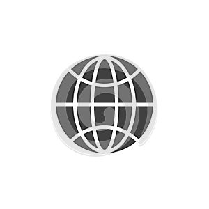 World globe grid vector icon