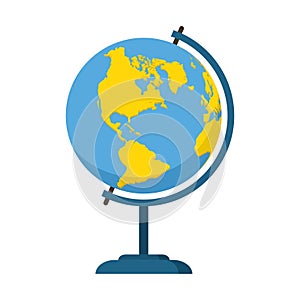 World globe icon school education. Geography earth