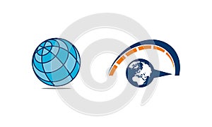 World Globe Logo Design Template Set