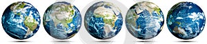 World globe planet Earth map sphere set