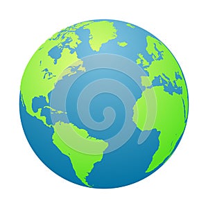 World globe. Planet Earth in a white background. Vector illustration