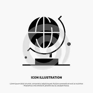 World, Globe, Science solid Glyph Icon vector