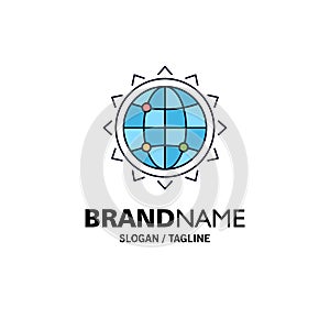World, globe, SEO, business, optimization Flat Color Icon Vector
