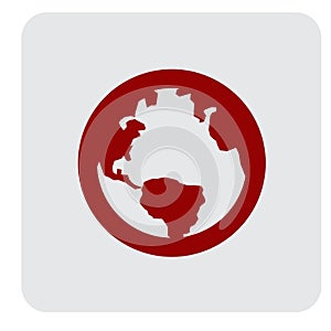 World Globe Simpel Logo Icon Vector Ilustration photo