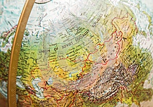 World globe soviet union communism map vintage