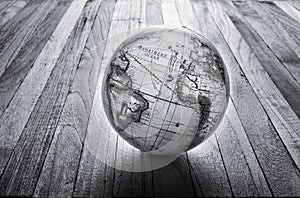 World Globe Wood Background