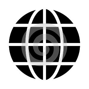 World glyph flat vector icon