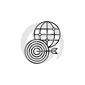 world goals icon. Element of sturt up icon for mobile concept and web apps. Thin line world goals icon can be used for web and