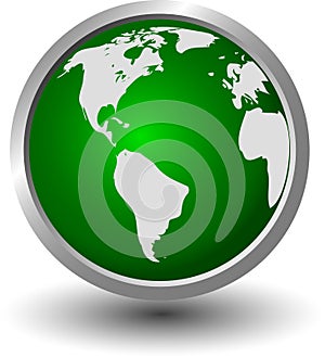 World on a green sphere