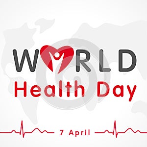 World Health Day 7 April, map & heart