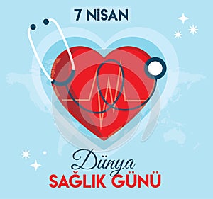 World health day 7 april Turkish translate: dunya saglik gunu 7 nisan