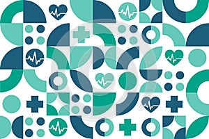 World Health Day. April 7. Seamless geometric pattern. Template for background, banner, card, poster. Vector EPS10