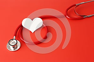 World health day concept - Check health - take care and love - stethoscope with heart