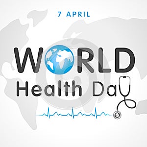 World health day with doctor stethoscope and heartbeat