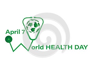 World health day of globe on April 7 green concept vector