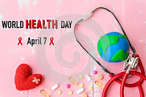 World health day, Healthcare and medical concept. Red heart with