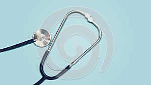 World health day, Healthcare and medical concept. Stethoscope on pastel blue background