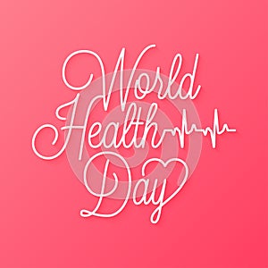 World health day linear lettering on red