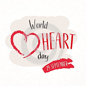 World Heart day concept. 29 september.