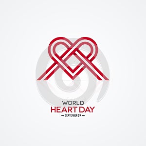 World Heart Day Design with Ribbon