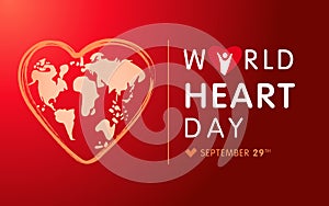 World Heart day with earth in heart