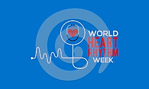 World Heart Rhythm Week Awareness Concept Observed on June Every Year. Template for background, Banner, Poster, Card Awareness
