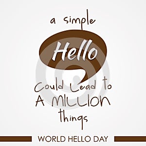 World Hello day vector on the white background