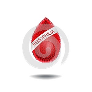 World Hemophilia Day. 17 April. A drop of blood with an inscription. Vector illustration