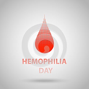 World hemophilia day, red halftone dotted blood drop. Vector illustration EPS 10.