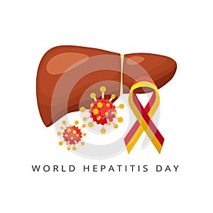 World hepatitis day, liver and Viral hepatitis, viruses - vector illustration isolated on white background.