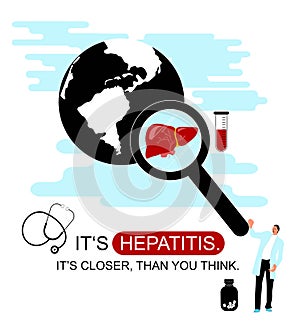 World hepatitis day 28th July cartoon flat vector illustration.