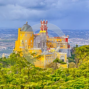 World Heritage. Ancient Pena Palace of King Family in Sintra, Portugal