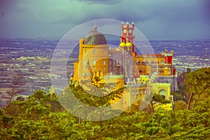 World Heritage. Ancient Pena Palace of King Family in Sintra, Portugal