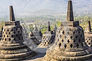World heritage & the biggest bhuddist temple Borobudur in Yogjakarta in Java, Indonesia