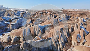 World Heritage, Cappadocia, Gereme, Turkey. Beautiful mountains of volcanic origin.