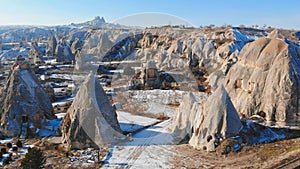 World Heritage, Cappadocia, Gereme, Turkey. Beautiful mountains of volcanic origin.