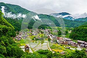 World Heritage Shirakawago Village is a farming village located in a valley along with snow the Shogawa River