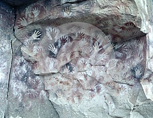 World heritage site Cueva de las manos close to the village Perito Moreno.