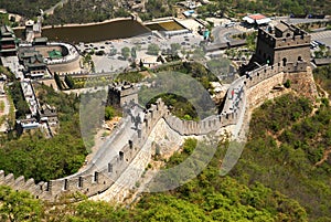 World heritage wonders of the Great Wall of China or Tiongkok which has a total length of 21,196 kilometers