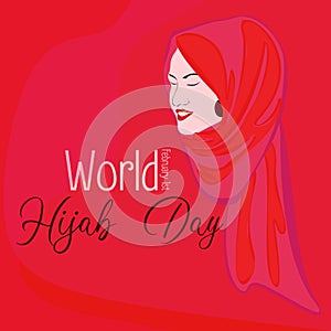 World Hijab day on february 1 international day celebration and greeting design