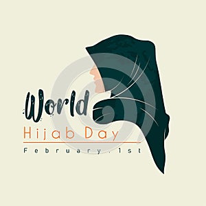 World Hijab Day vector Design with hijab girl women head cover