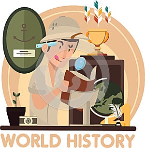 world history concept. Vector illustration decorative design