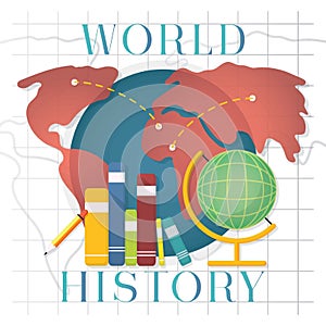 World history concept. Vector illustration decorative design