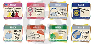 World holidays. March