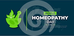 World Homoeopathy Day background or banner design template