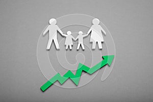 World human population growth. Birth rate concept