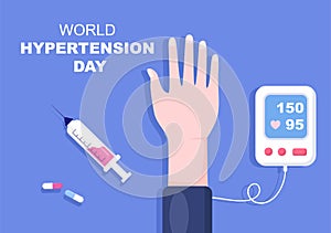 World Hypertension Day Vector illustration Commemorated Every May 17 to Symptoms and Prevention Blood Pressure Health